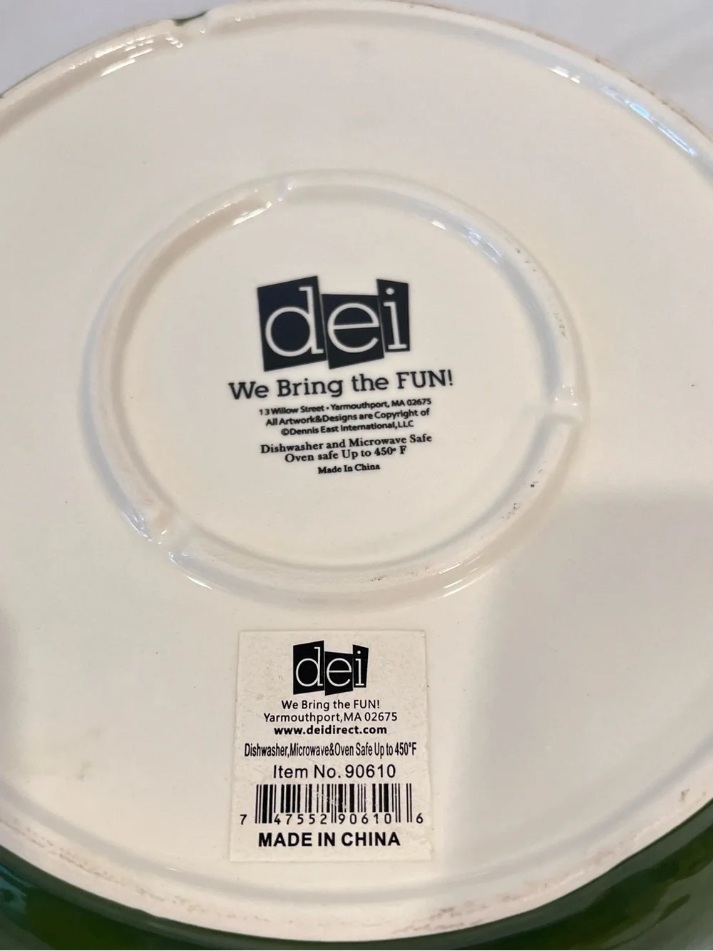 DEI Apple Pie Recipe Ceramic Pie Plate Green Scalloped Cottagecore Kitchen